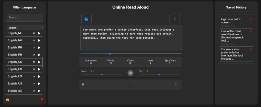 read aloud with dark mode